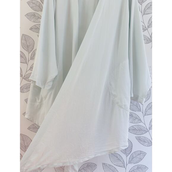 GERTIES 100% Tencel Open Longline Cardigan Ice Blue MEDIUM Lagenlook Minimalist - Picture 5 of 9